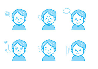 色々な表情の女性のイラストセット