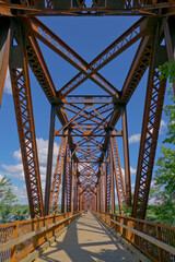 Brown Metal Bridge Foot Pathway