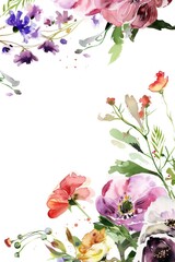 Vibrant Watercolor Floral Background for Creative Design