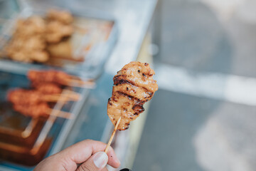 Chicken Barbecue Street Food in Bangkok