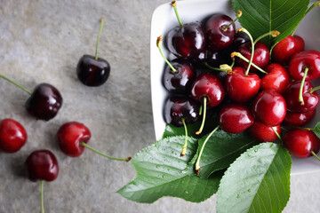 Ciliegie dolci, fresche e mature