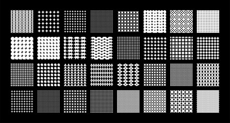 Fototapeta premium Decorative flat abstract shape seamless pattern design set