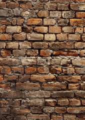 Obraz premium old brick wall with peeling paint, generative ai