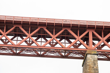 Detail of the Forth rail bridge, near Edinburgh,Scotland, UK