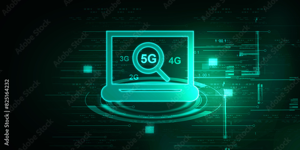 Aufkleber 2d rendering 5g network 5g connection