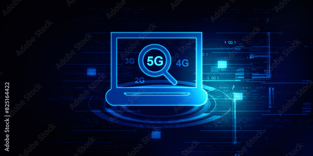 Aufkleber 2d rendering 5g network 5g connection