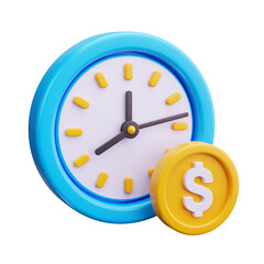 time is money 3d render icon
