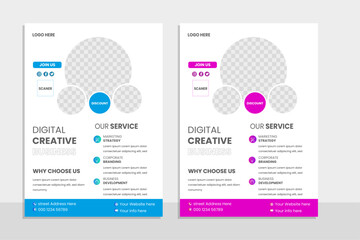 Corporate business flyer template design. Simple minimalist corporate business flyer design template.