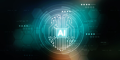 2d illustration Artificial Intelligence (AI) concept
