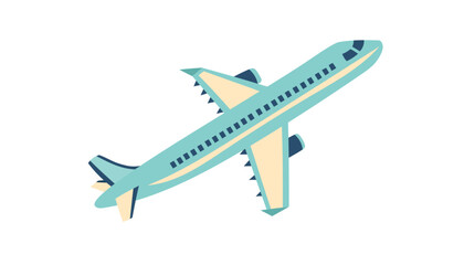 Summer vacation object. Airplane isolated on white. Travel concept. Vector illustration in flat style.