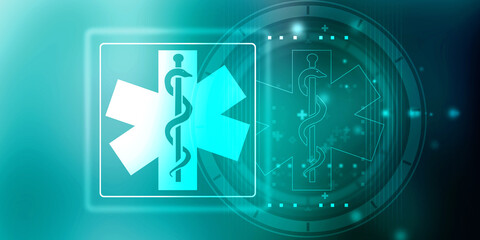 2d illustration medicine pharmacy sign snake