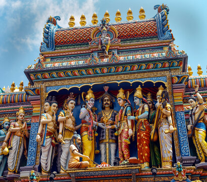 Sri Krishnan Hindu Temple in Singapore. Built in 1870 it is one of Singapore's oldest temples and is the only South Indian temple in Singapore dedicated to Krishna and his consort Rukmini.