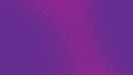 Bright purple pop art background in retro comic book style. Cartoon superhero backdrop with halftone dots gradient, vector illustration eps10