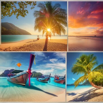 Collage von Urlaubsfotos aus dem Paradies