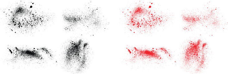 paint brush stroke background. Brushstroke black and red color blood background set