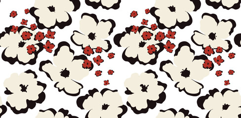 Seamless daisy flower pattern. Floral pattern.