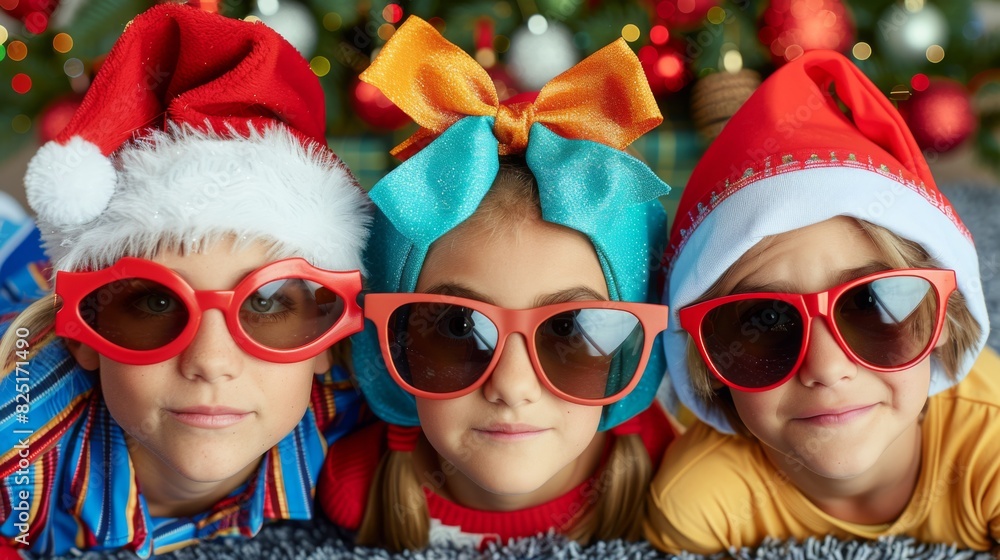 Poster set up a festive photo booth with props and backdrops, with led strips casting a colorful glow on