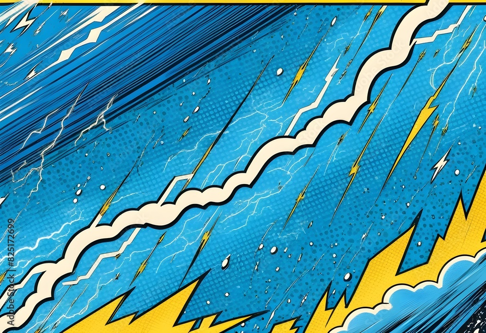 Poster explosive thunderbolt pattern in dynamic electric abstract artwork