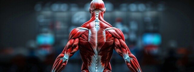 human back view of muscular system