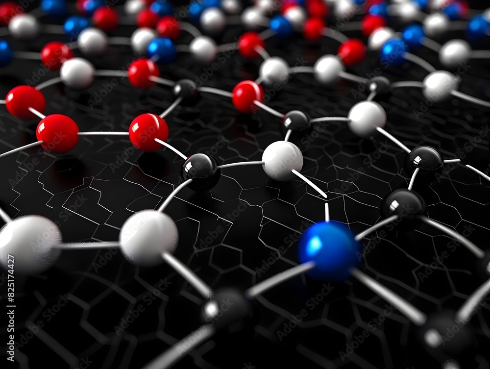 Poster molecular structure grid with hexagonal pattern for digital and scientific technology concept