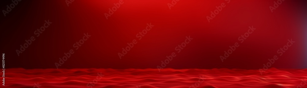 Poster abstract red wavy background with glowing light effect.