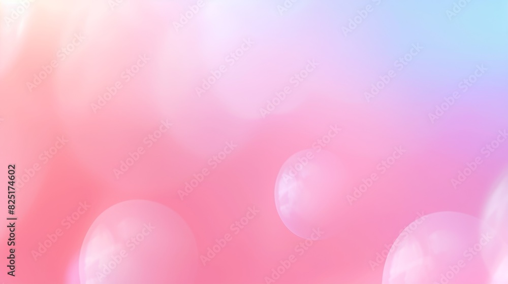 Poster abstract soft pastel pink and blue gradient background with bokeh light orbs