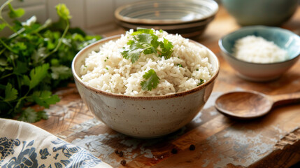 Warm Kitchen Ambiance: Brown Rice Highlight