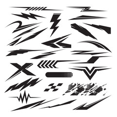 Racing Vehicle Graphics, geometry striped vinyls decals vector © MONTRI