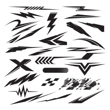 Racing Vehicle Graphics, geometry striped vinyls decals vector