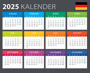 2025 Calendar - vector illustration