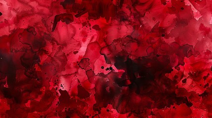 Bold watercolor texture with intense, contrasting colors like red and black