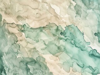 Watercolor texture with calming shades of seafoam green and sandy beige