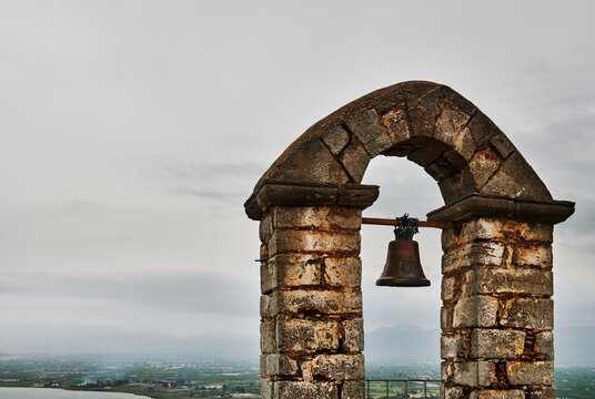Ancient bell on top of the Fortress of Palamidi, Nauplia, Peloponnese, Greece