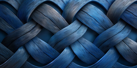 Abstract Close up of Blue Wooden Weaving Pattern  Textured Background