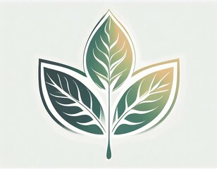leaf icon, vector image on white background, logo
