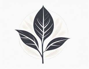 leaf icon, vector image on white background, logo