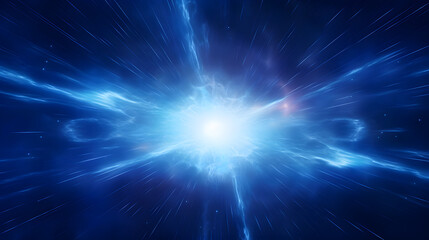Fototapeta premium Digital blue glowing high energy plasma force field in space poster background