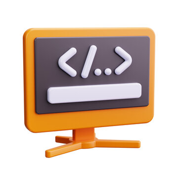 coding 3d render icon
