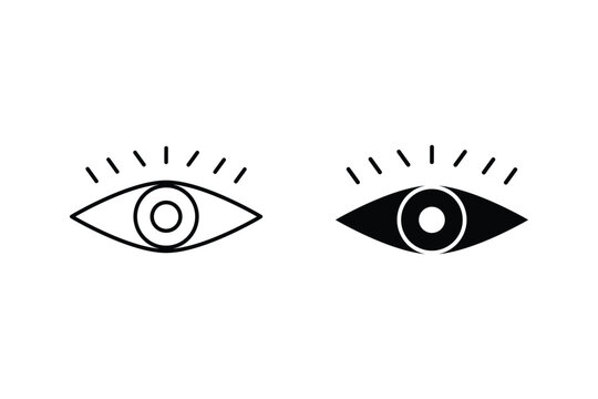 eye line icon set of vector