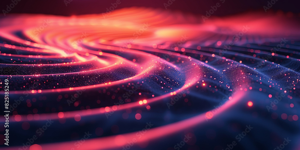 Poster abstract modern glowing waveform background with futuristic light effects and depth