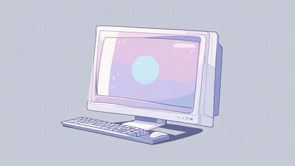 flat illustration vector computer icon