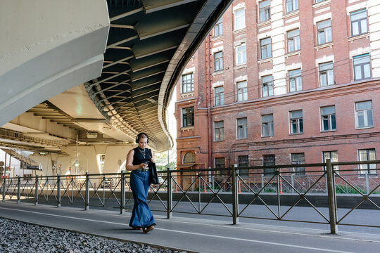 Casual stroll in urban setting