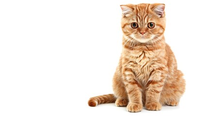 Obraz premium A cat is sitting on a white background