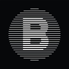 Letter B Logo Icon with Rounded Line Pattern © Leksono