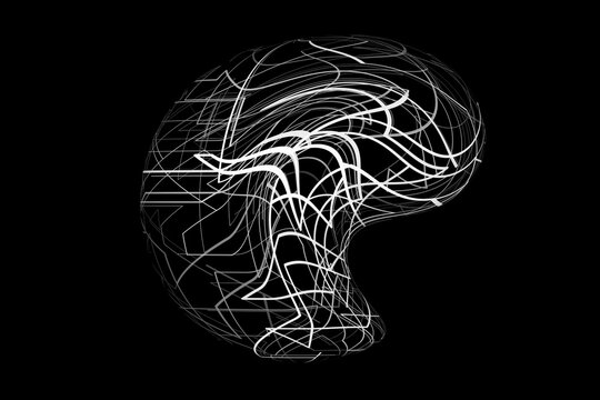 Background of a Geometric Interplay: Abstract Lines on a Black Void