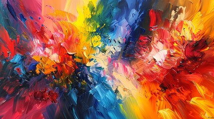 Expressive bursts of color blending harmoniously to create a captivating abstract artwork