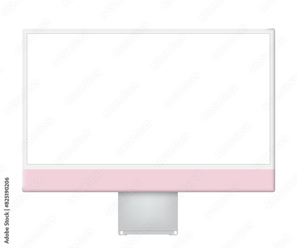Poster Realistic computer monitor isolated on transparent background. 