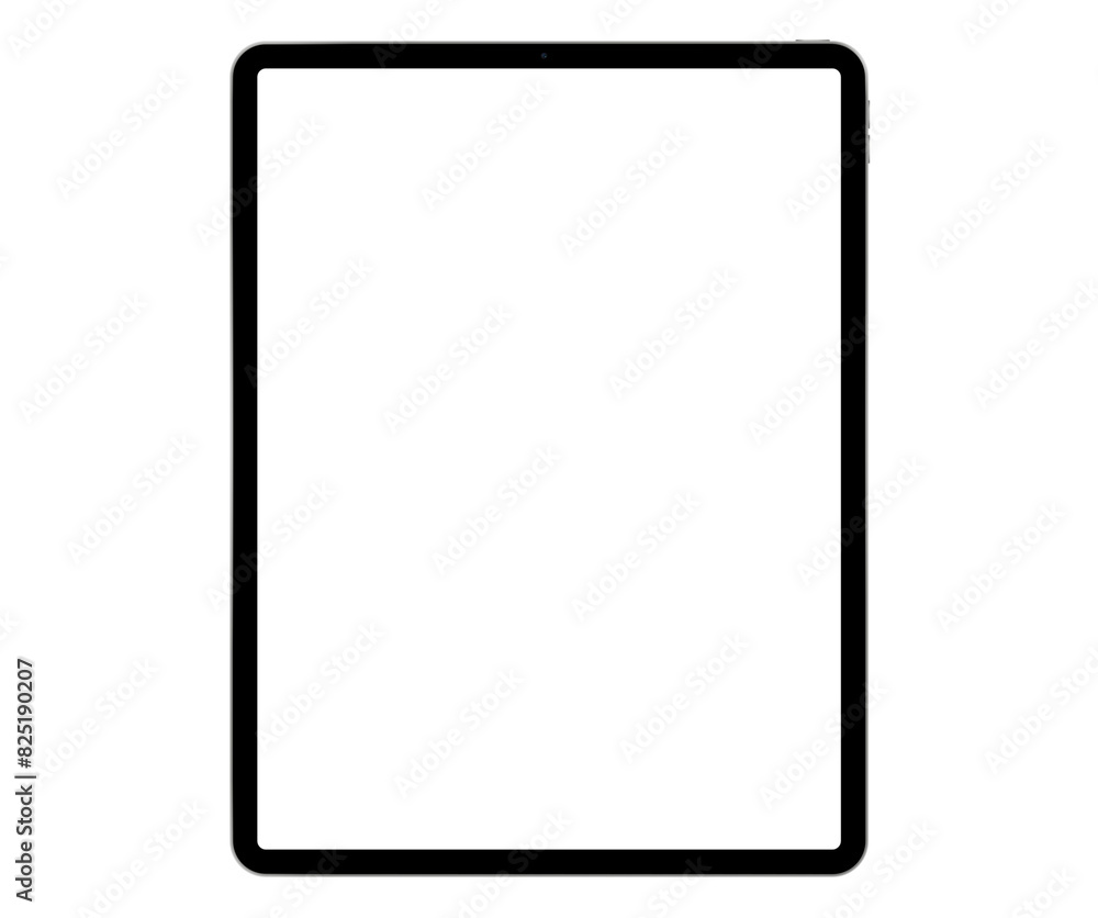 Poster modern black tablet computer with blank screen