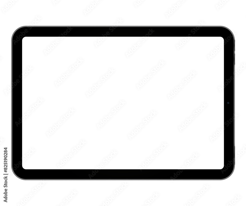 Poster modern black tablet computer with blank screen