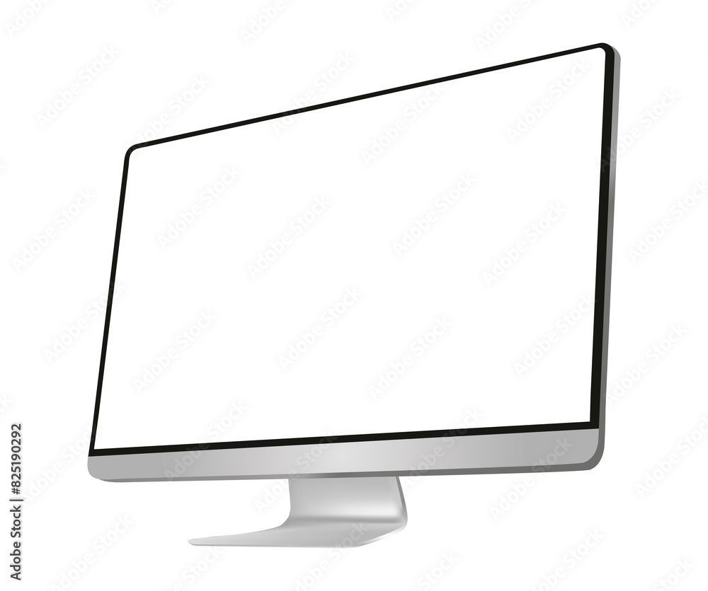 Poster Realistic computer monitor isolated on transparent background. 